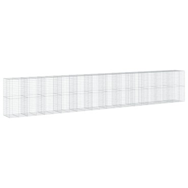 vidaXL Συρματοκιβώτιο με Κάλυμμα 1200x100x200εκ. Γαλβανισμένο Χάλυβα
