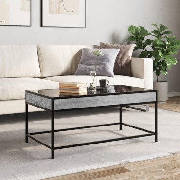 vidaXL Τραπεζάκι Σαλονιού Άπειρο Φως LED Γκρι Sonoma 90x50x41cm 1 τεμ.