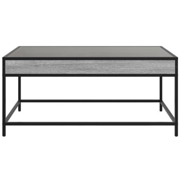 vidaXL Τραπεζάκι Σαλονιού Άπειρο Φως LED Γκρι Sonoma 90x50x41cm 1 τεμ.