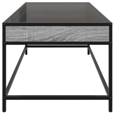 vidaXL Τραπεζάκι Σαλονιού Άπειρο Φως LED Γκρι Sonoma 90x50x41cm 1 τεμ.