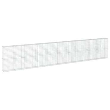 vidaXL Συρματοκιβώτιο με Κάλυμμα 1100x50x200εκ από Γαλβανισμένο Χάλυβα