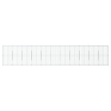 vidaXL Συρματοκιβώτιο με Κάλυμμα 1100x50x200εκ από Γαλβανισμένο Χάλυβα