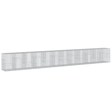 vidaXL Συρματοκιβώτιο με Κάλυμμα 1200x100x150 εκ. Γαλβανισμένο Χάλυβα