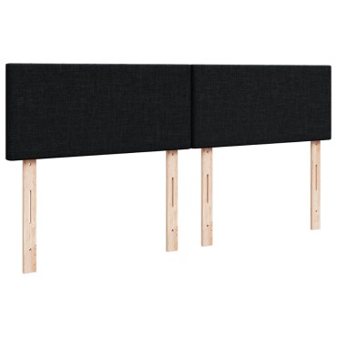 vidaXL Κρεβάτι Boxspring με Στρώμα Μαύρο 200x200cm Υφασμάτινο 1 τεμ. - Διπλό