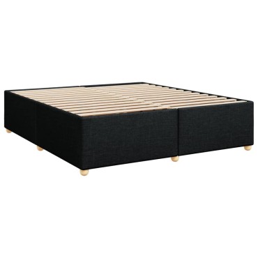 vidaXL Κρεβάτι Boxspring με Στρώμα Μαύρο 200x200cm Υφασμάτινο 1 τεμ. - Διπλό