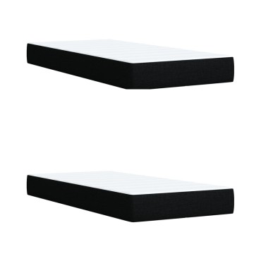 vidaXL Κρεβάτι Boxspring με Στρώμα Μαύρο 200x200cm Υφασμάτινο 1 τεμ. - Διπλό