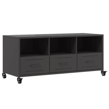 vidaXL Έπιπλο Τηλεόρασης Μαύρο 100,5x39x43,5cm Ατσάλι