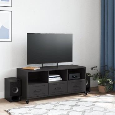 vidaXL Έπιπλο Τηλεόρασης Μαύρο 100,5x39x43,5cm Ατσάλι
