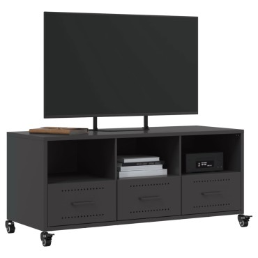 vidaXL Έπιπλο Τηλεόρασης Μαύρο 100,5x39x43,5cm Ατσάλι