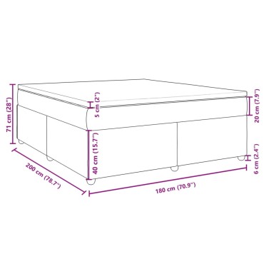 vidaXL Κρεβάτι Boxspring με Στρώμα Κρεμ 180x200 εκ. Υφασμάτινο