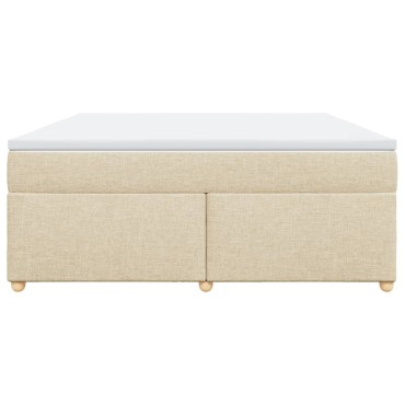 vidaXL Κρεβάτι Boxspring με Στρώμα Κρεμ 180x200 εκ. Υφασμάτινο