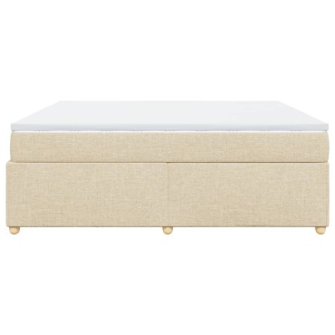 vidaXL Κρεβάτι Boxspring με Στρώμα Κρεμ 180x200 εκ. Υφασμάτινο