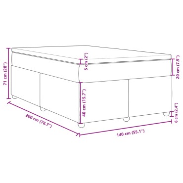 vidaXL Κρεβάτι Boxspring με Στρώμα Μπλε 140x200cm Υφασμάτινο 1 τεμ. - Διπλό