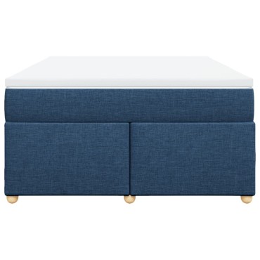 vidaXL Κρεβάτι Boxspring με Στρώμα Μπλε 140x200cm Υφασμάτινο 1 τεμ. - Διπλό