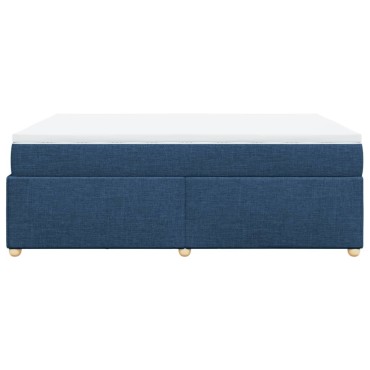 vidaXL Κρεβάτι Boxspring με Στρώμα Μπλε 140x200cm Υφασμάτινο 1 τεμ. - Διπλό