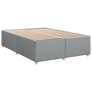 vidaXL Κρεβάτι Boxspring με Στρώμα Ανοιχτό Γκρι 140x200 εκ. Υφασμάτινο