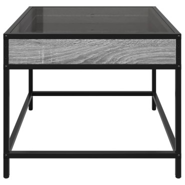 vidaXL Τραπεζάκι Σαλονιού Άπειρο Φως LED Γκρι Sonoma 50x50x41cm 1 τεμ.