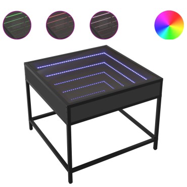 vidaXL Τραπεζάκι Σαλονιού Infinity LED Μαύρο 50x50x41cm 1 τεμ.