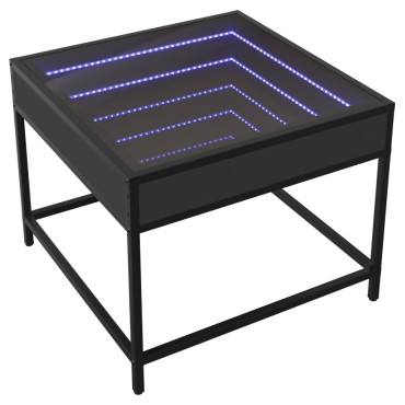 vidaXL Τραπεζάκι Σαλονιού Infinity LED Μαύρο 50x50x41cm 1 τεμ.