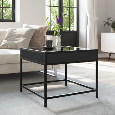vidaXL Τραπεζάκι Σαλονιού Infinity LED Μαύρο 50x50x41cm 1 τεμ.