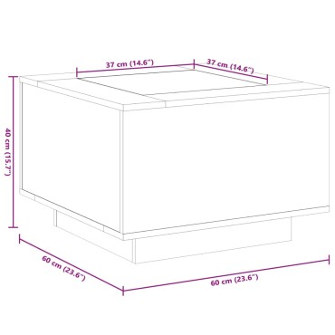 vidaXL Τραπεζάκι Σαλονιού με LED Λευκό 60x60x40cm Επεξεργασμένο Ξύλο 1 τεμ.