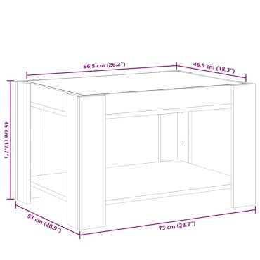 vidaXL Τραπεζάκι Σαλονιού με LED Λευκό 73x53x45cm Επεξεργασμένο Ξύλο 1 τεμ.