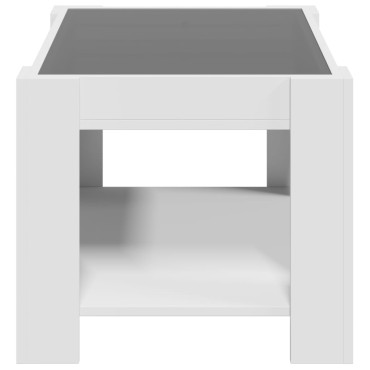 vidaXL Τραπεζάκι Σαλονιού με LED Λευκό 73x53x45cm Επεξεργασμένο Ξύλο 1 τεμ.
