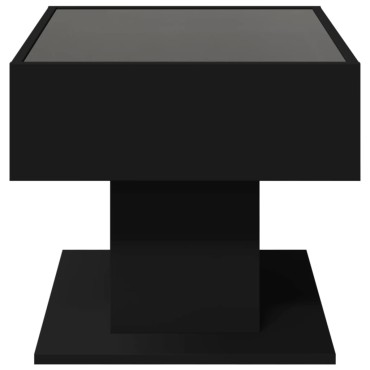 vidaXL Τραπεζάκι Σαλονιού με LED Μαύρο 70x50x45cm Επεξεργασμένο Ξύλο 1 τεμ.