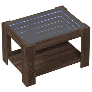 vidaXL Τραπεζάκι Σαλονιού με LED Δρυς 73x53x45cm Επεξεργασμένο Ξύλο 1 τεμ.