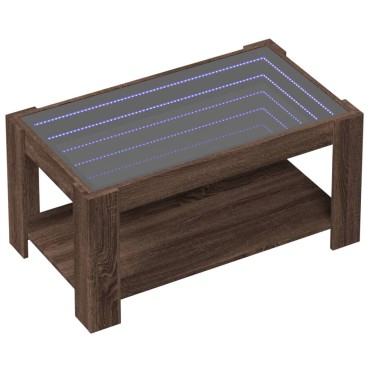vidaXL Τραπεζάκι Σαλονιού με LED Δρυς 93x53x45cm Επεξεργασμένο Ξύλο 1 τεμ.