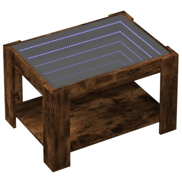 vidaXL Τραπεζάκι Σαλονιού με LED Δρυς 73x53x45cm Επεξεργασμένο Ξύλο 1 τεμ.