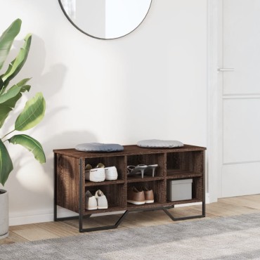 vidaXL Παπουτσοθήκη Καφέ Δρυς 90x38x45,5cm από Επεξεργ. Ξύλο