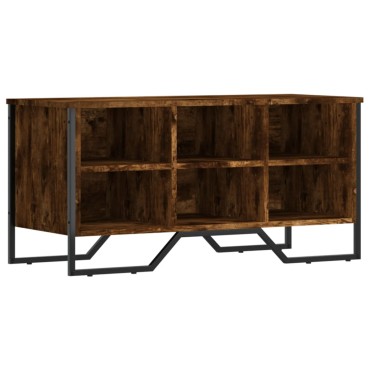 vidaXL Παπουτσοθήκη Καπνιστή Δρυς 90x38x45,5cm από Επεξεργ. Ξύλο
