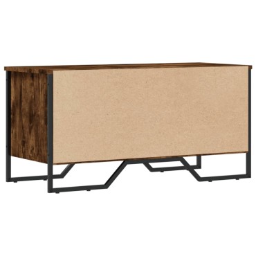 vidaXL Παπουτσοθήκη Καπνιστή Δρυς 90x38x45,5cm από Επεξεργ. Ξύλο