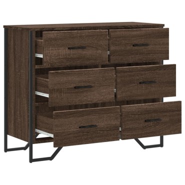 vidaXL Συρταριέρα Καφέ Δρυς 91x35,5x74,5cm από Επεξεργ. Ξύλο 1 τεμ.