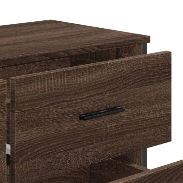 vidaXL Συρταριέρα Καφέ Δρυς 91x35,5x74,5cm από Επεξεργ. Ξύλο 1 τεμ.