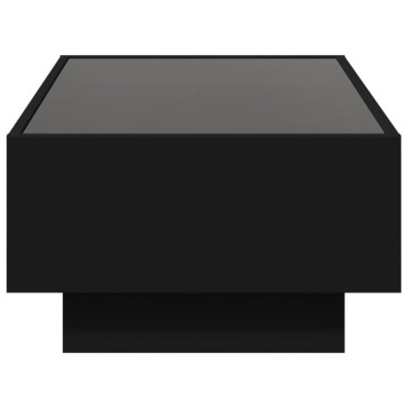 vidaXL Τραπεζάκι Σαλονιού με LED Μαύρο 90x50x30cm Επεξεργασμένο Ξύλο 1 τεμ.