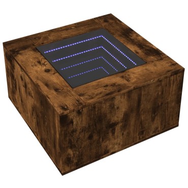 vidaXL Τραπεζάκι Σαλονιού με LED Δρυς 60x60x40cm Επεξεργασμένο Ξύλο 1 τεμ.