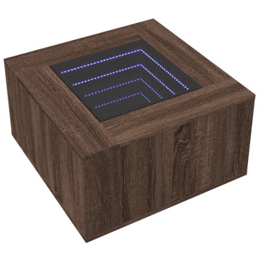 vidaXL Τραπεζάκι Σαλονιού με LED Δρυς 60x60x40cm Επεξεργασμένο Ξύλο 1 τεμ.