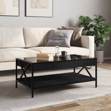 vidaXL Τραπεζάκι Σαλονιού Infinity LED Μαύρο 90x50x38cm 1 τεμ.