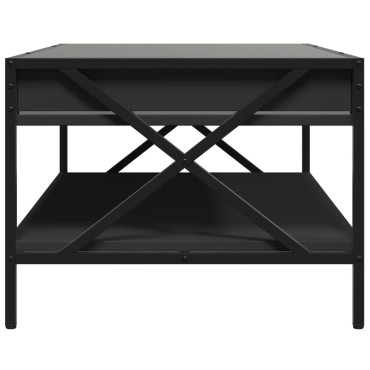 vidaXL Τραπεζάκι Σαλονιού Infinity LED Μαύρο 90x50x38cm 1 τεμ.
