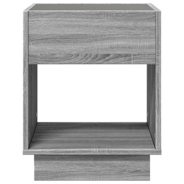 vidaXL Τραπεζάκι Άπειρο Φως LED Γκρι Sonoma 40x40x50cm 1 τεμ.