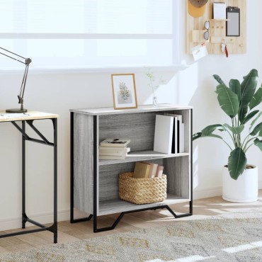 vidaXL Βιβλιοθήκη Γκρι Sonoma 80x31x74,5cm από Επεξεργ. Ξύλο 1 τεμ.