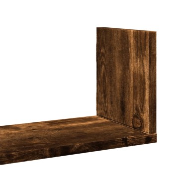 vidaXL Ράφια Τοίχου 3 τεμ. Καπνιστή Δρυς 58x18x18cm Επεξεργ. Ξύλο