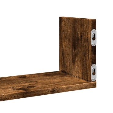 vidaXL Ράφια Τοίχου 3 τεμ. Καπνιστή Δρυς 58x18x18cm Επεξεργ. Ξύλο