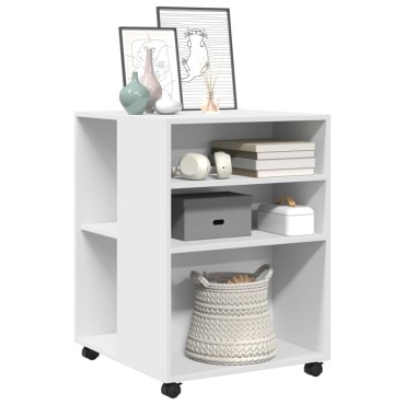vidaXL Βοηθητικό Τραπέζι με Ρόδες Λευκό 55x60x78cm Επεξεργ. Ξύλο