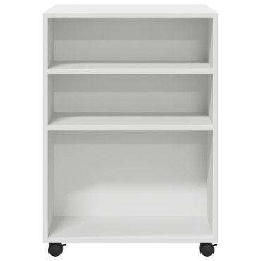 vidaXL Βοηθητικό Τραπέζι με Ρόδες Λευκό 55x60x78cm Επεξεργ. Ξύλο