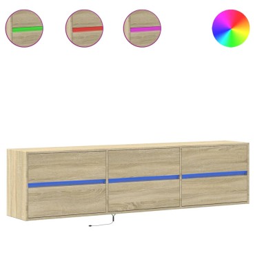 vidaXL Έπιπλο Τοίχου Τηλεόρασης με LED Sonoma Δρυς 180x31x45cm