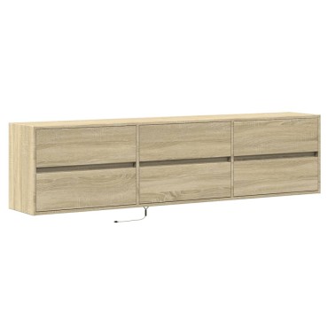 vidaXL Έπιπλο Τοίχου Τηλεόρασης με LED Sonoma Δρυς 180x31x45cm