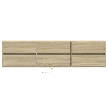 vidaXL Έπιπλο Τοίχου Τηλεόρασης με LED Sonoma Δρυς 180x31x45cm